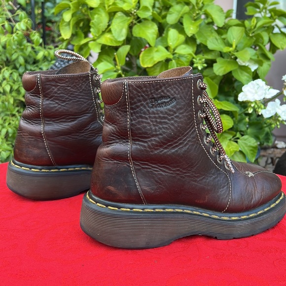 Dr. Martens Vintage Wedge Platform Brown Leather Boots - Picture 6 of 17